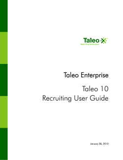 Taleo 10 Recruiting User Guide