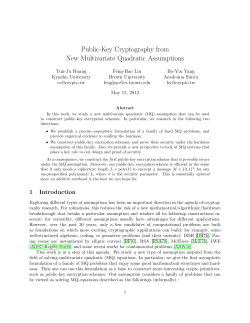 Public-Key Cryptography from New Multivariate Quadratic