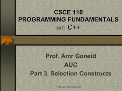 Selection Constructs