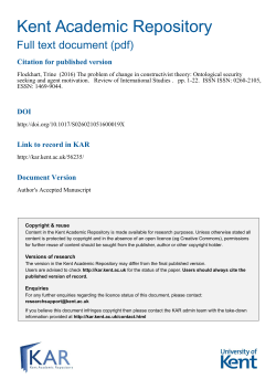 The Problem of Change in Constructivist Theory Ontological