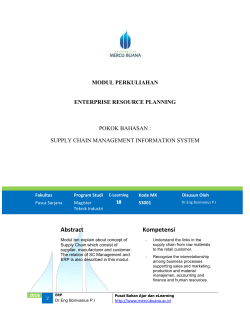 In previous modul, you learned that Enterprise Resource Planning