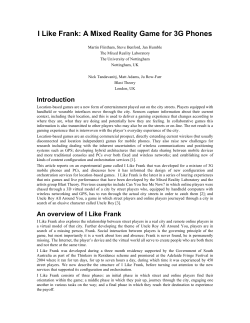 I Like Frank: A Mixed Reality Game for 3G Phones