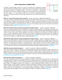 Game Design Minor (GAMED-MN)