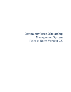 7.5 Release Notes Document &ndash; Scholarships