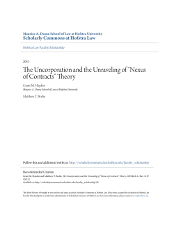The Uncorporation and the Unraveling of &ldquo;Nexus of Contracts&rdquo; Theory