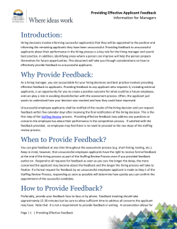Providing Effective Applicant Feedback: Information for Managers