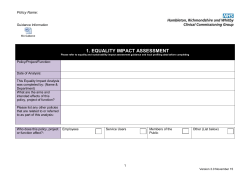 Equality Impact Assessment Template and Guidance