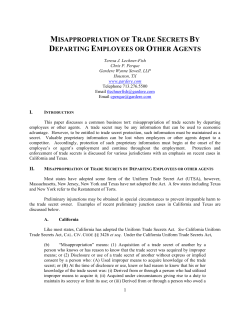 misappropriation of trade secrets by departing employees