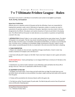 7 v 7 Ultimate Frisbee League - Rules