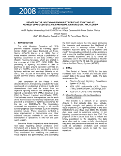 UPDATE TO THE LIGHTNING PROBABILITY FORECAST