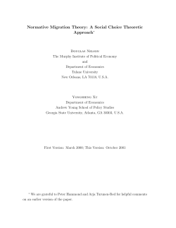 Normative Migration Theory: A Social Choice