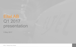 Eltel AB Q1 2017 presentation