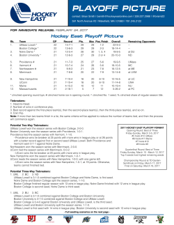 playoff picture - HockeyEastOnline.com