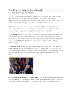 Ten Keys to Being a Good Coach