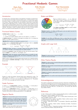 Haris Aziz Felix Brandt Paul Harrenstein Introduction