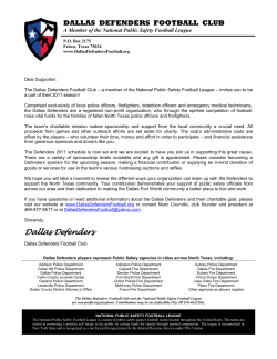 DALLAS DEFENDERS FOOTBALL CLUB A Member of the National