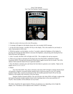 Army Cyber Institute One-Time Pad, Random Number Generator 1