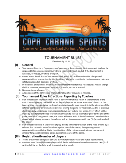 tournament rules - Copa Cabana Beach Soccer