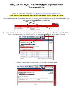 Adding Club Pass Players &ndash; In the Affinity Sports Registration