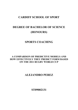 Alejandro Perez Student number: st09002131 School of sport