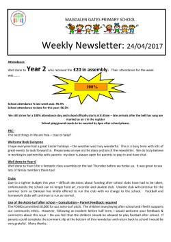School Newsletter - Magdalen Gates Primary