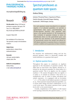 Spectral presheaves as quantum state spaces