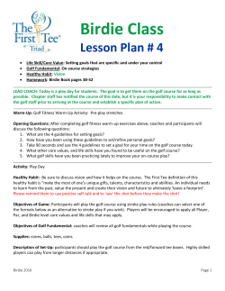 Birdie Lesson 4 - The First Tee of the Triad