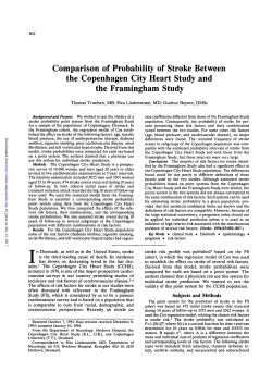 Comparison of Probability of Stroke Between the Copenhagen City