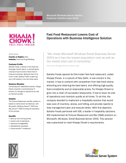 Fast Food Restaurant Lowers Cost of Operations with