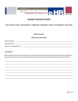 Sample Interview Guide - Central Ohio Technical College