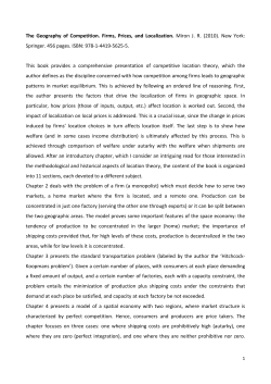 The Geography of Competition. Firms, Prices, and Localization