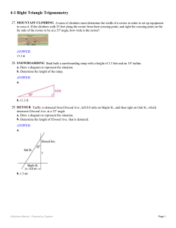 4-1 Right Triangle Trigonometry