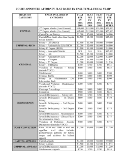 Court-Appointed Attorney Flat Rates Chart