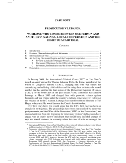 case note prosecutor v lubanga