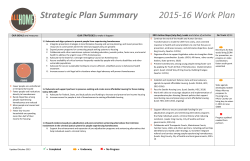Strategic Plan Summary 2015-16 Work Plan