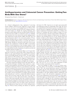antihypertension and Colorectal Cancer Prevention: Getting two