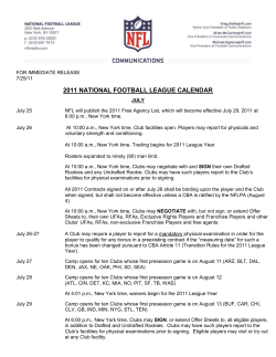 NFL timeline
