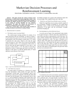 III. Value Iteration [2] algorithm applied to the experimental