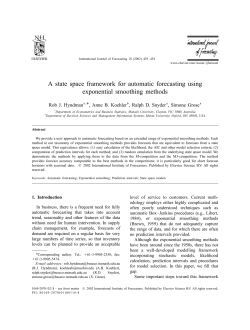 A state space framework for automatic forecasting using exponential
