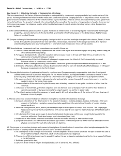 Unit Three: 1450 to 1750 CE