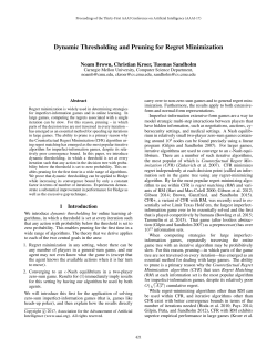 Dynamic Thresholding and Pruning for Regret Minimization