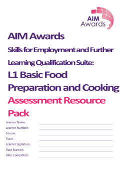 Basic Food Preparation and Cooking
