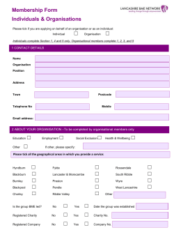 Membership Form - Lancashire BME Network