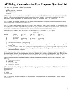 AP Biology Comprehensive Free Response Question List