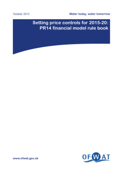 Setting price controls for 2015-20: PR14 financial model rule book