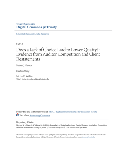 Evidence from Auditor Competition and Client Restatements