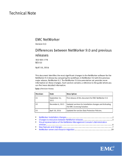 EMC NetWorker 9.0 Differences Technical Note