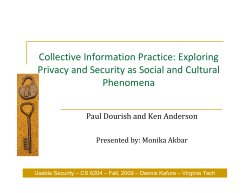 Collective Information Practice: Exploring Privacy
