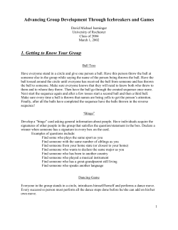 Icebreakers and Games - University of Rochester