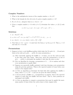 Complex Numbers Solutions Permutations